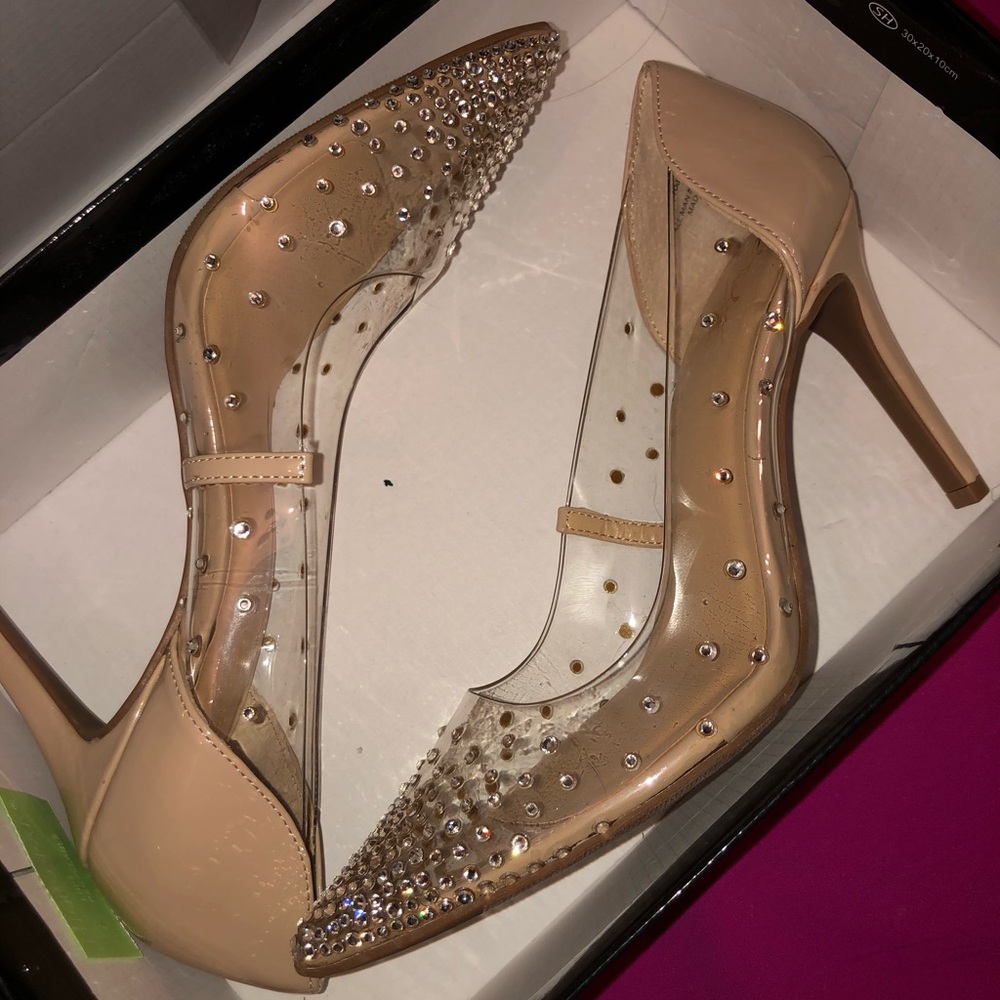 Thalia Clear and Crystal Heels